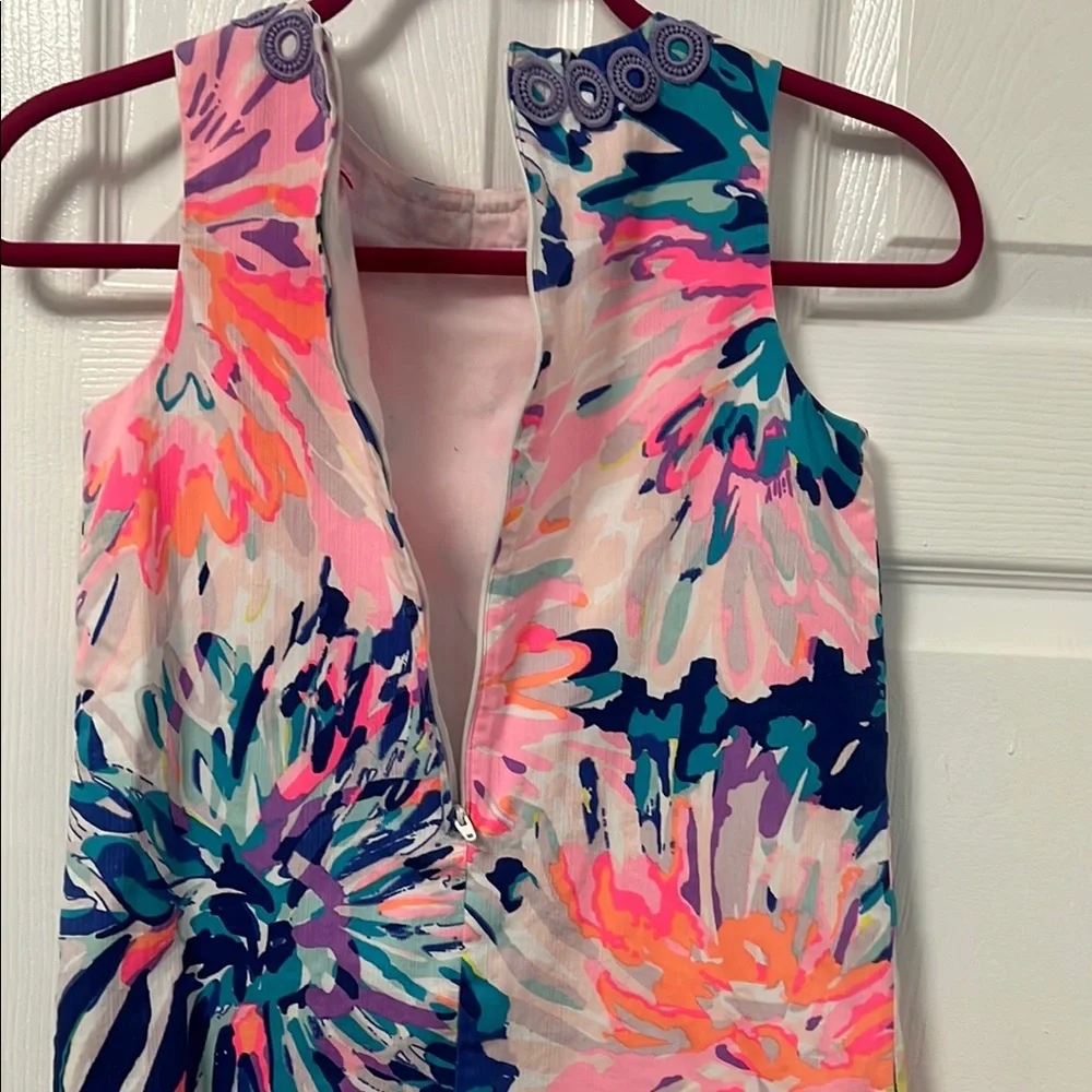 Lilly Pulitzer Pink and Purple Embroidered Girls Dress - Size 10